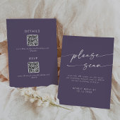 Cartons Réponse Boho Chic Plum Purple QR Détails du code