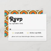 Cartons Réponse Boho Chic Retro Mariage des années 70 allergie ali (Devant / Derrière)