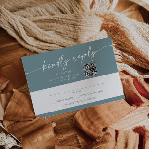 Cartons Réponse Boho Chic Seafoam Turquoise Mail In et QR Code