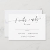 Cartons Réponse Boho Chic Silver Grey Simple Mariage (Devant)
