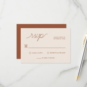 Cartons Réponse Boho Chic Terracotta Minimal Mariage