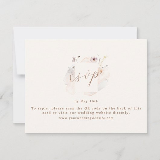 Cartons Réponse Boho Chic Wildflower QR Code Wedding (Devant)