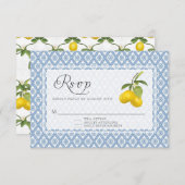 Cartons Réponse BOHO Citrus citron rustique Trellis Mariage floral (Devant / Derrière)