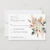 Cartons Réponse Boho Cuivre Feuilles & Pampas & Beige Floral no Re (Devant)