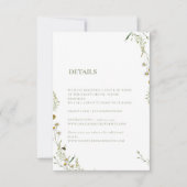 Cartons Réponse Boho Daisy Beidge Détails du Mariage Fleur sauvage (Devant)