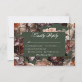 Cartons Réponse Boho Dark Peony Flowers Mariage moderne (Devant)