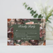 Cartons Réponse Boho Dark Peony Flowers Mariage moderne (Debout devant)