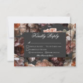 Cartons Réponse Boho Dark Peony Flowers Mariage moderne (Devant)