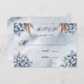 Cartons Réponse Boho Deer Antler Dusty Blue Floral (Devant / Derrière)