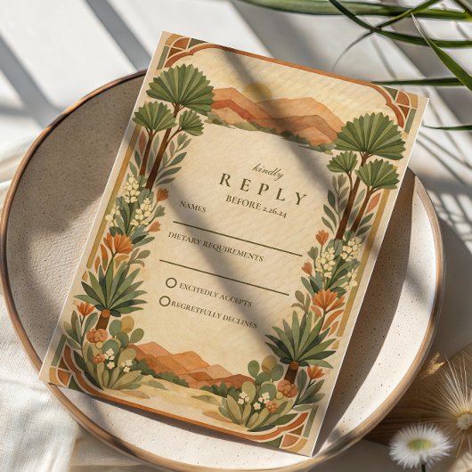 Cartons Réponse Boho Desert Botanical Wedding