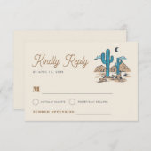 Cartons Réponse Boho Desert Cactus Arizona Southwestern Wedding (Devant / Derrière)