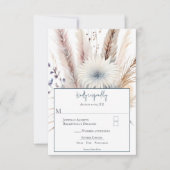 Cartons Réponse Boho d'hiver Mariage Floral | BLANCHE (Devant)