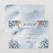 Cartons Réponse Boho Dust de bois de cerf Bleu floral  (Devant / Derrière)
