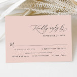 Cartons Réponse Boho Dusty Rose Options de repas Mariage<br><div class="desc">Conçue pour coordonner avec notre collection Romantic Blooms mariage,  cette carte RSVP personnalisable,  dispose d'un arrière - plan rose robuste et poussiéreux avec une serif et une police sans caractère moderne en noir. Éléments correspondants disponibles.</div>