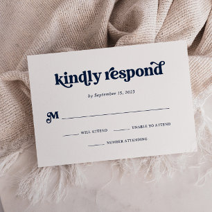 Cartons Réponse Boho et Retro Dark Navy Bleu et Blanc