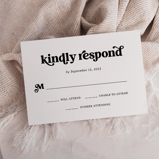 Cartons Réponse Boho et Rétro Noir et Blanc