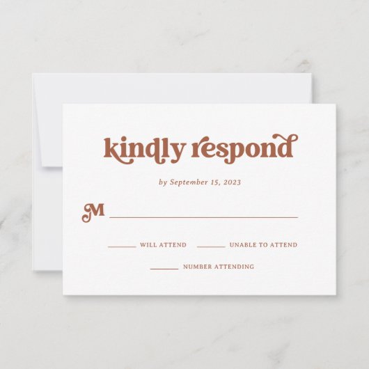 Cartons Réponse Boho et rétro terracotta et blanc (Devant)