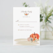 Cartons Réponse Boho Fall Citrouille Beach Arbor Mariage (Debout devant)