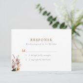 Cartons Réponse Boho Fall Wild Flowers Mariage (Debout devant)