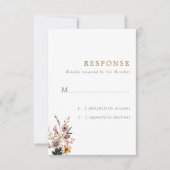Cartons Réponse Boho Fall Wild Flowers Mariage vertical (Devant)