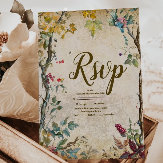 Cartons Réponse Boho Fleur sauvage d'automne Mariage botanique