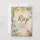 Cartons Réponse Boho Fleur sauvage d'automne Mariage botanique (Devant)