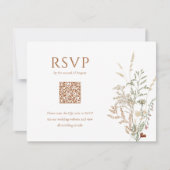 Cartons Réponse Boho Fleur sauvage floral papillon QR Code Mariage (Devant)