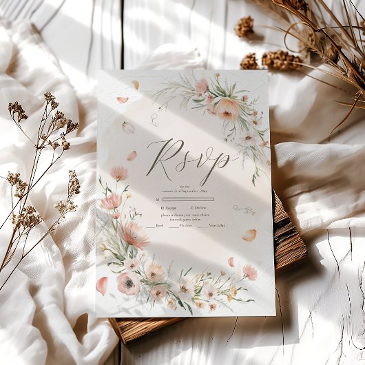 Cartons Réponse Boho Fleur sauvage Garden Wedding