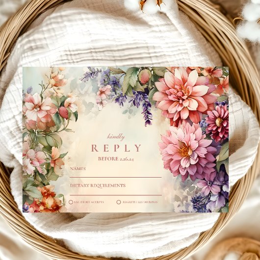 Cartons Réponse Boho Fleur sauvage Meadow Graduation