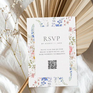 Cartons Réponse Boho Fleur sauvage minimaliste Mariage floral