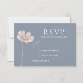 Cartons Réponse Boho Fleur sauvage simple | Dusty Blue Wedding RSV (Devant)