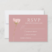Cartons Réponse Boho Fleur sauvage simple | Dusty Rose Wedding RSV (Devant)