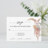 Cartons Réponse Boho Fleurs Blanches Herbe de la Pampa Palmier Tro (Debout devant)