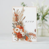 Cartons Réponse Boho Fleurs Couleurs d'Automne, Mariage d'Automne  (Debout devant)