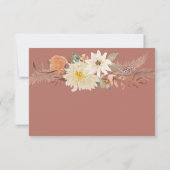 Cartons Réponse BOHO Fleurs d'automne en terre cuite Mariage avec  (Dos)