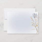 Cartons Réponse Boho Fleurs sauvages Moderne Blue Response Card (Dos)