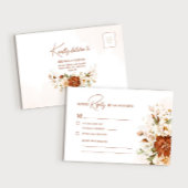 Cartons Réponse Boho Floral brûlé Orange Terracotta Mariage