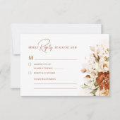 Cartons Réponse Boho Floral brûlé Orange Terracotta Mariage (Devant)
