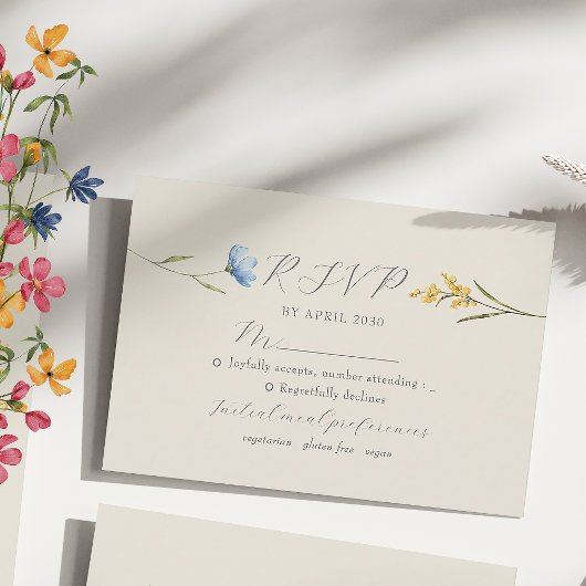 Cartons Réponse Boho Floral Mariage