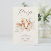 Cartons Réponse Boho Floral Mariage occidental (Debout devant)
