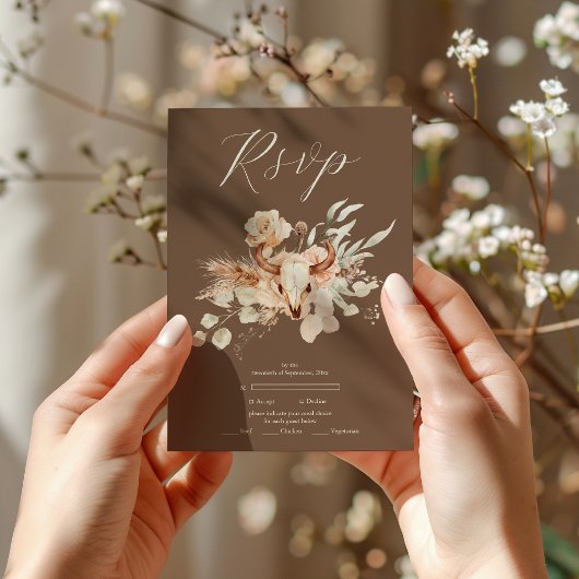 Cartons Réponse Boho Floral Mariage occidental