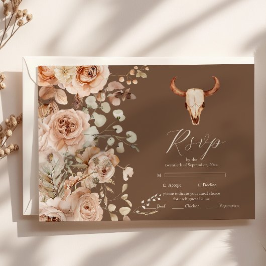 Cartons Réponse Boho Floral Mariage occidental