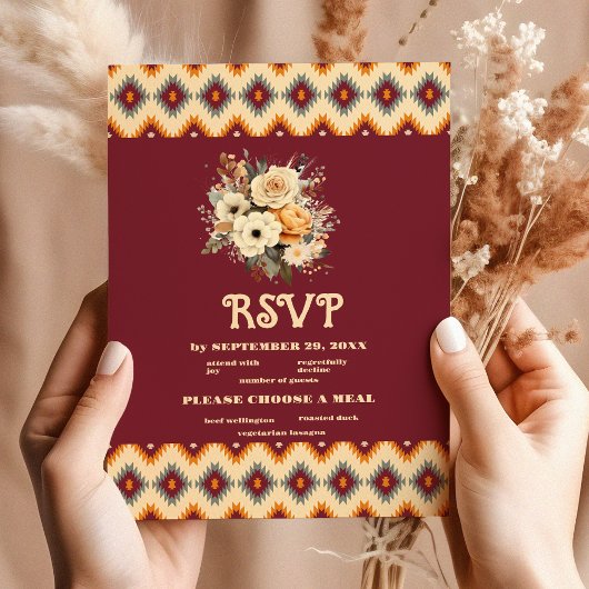 Cartons Réponse Boho Floral Mariage occidental
