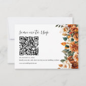 Cartons Réponse Boho Floral Terracotta Aquarelle Mariage QR Code (Devant)