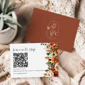 Cartons Réponse Boho Floral Terracotta Aquarelle Mariage QR Code