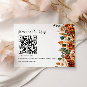 Cartons Réponse Boho Floral Terracotta Aquarelle Mariage QR Code