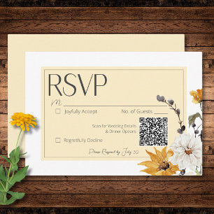 Cartons Réponse Boho Golden Yellow Meadow Fleurs Jaune