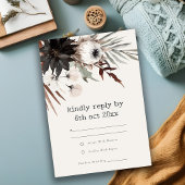 Cartons Réponse Boho Gothic Rust Black Botanique Détails du Mariag