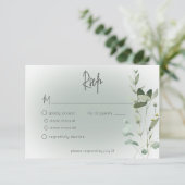 Cartons Réponse Boho Green Delicate Mariage moderne (Debout devant)