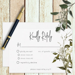 Cartons Réponse Boho Green Mariage Floral moderne